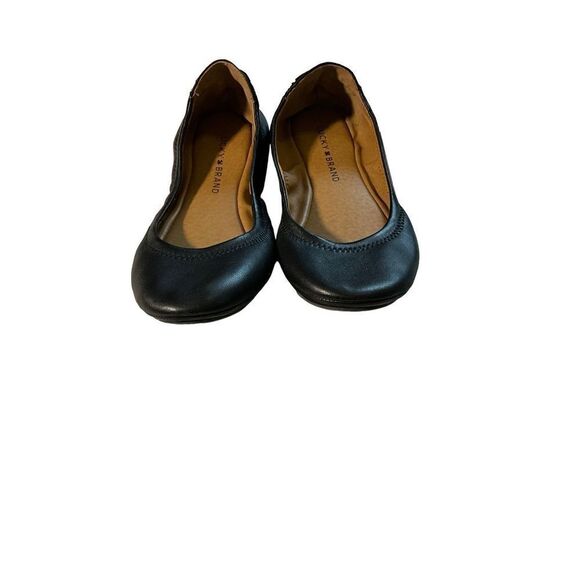 Lucky Brand Leather Ballet Flats with Lace Up Heel Details - Picture 5 of 10